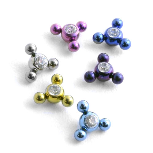 Titanium Jewelled Threaded Bead (TAPJ5)