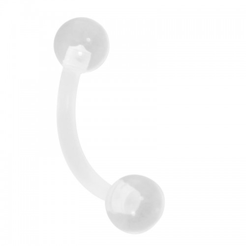 White Acrylic Curved Barbell (P87-8)