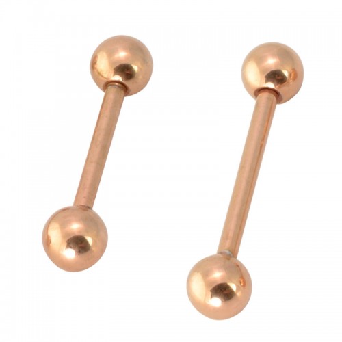 Rose Gold PVD Coated 316L Barbell (PFRG77/70)