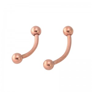 Rose Gold PVD 316L Curved Barbell (PFRG87/81)