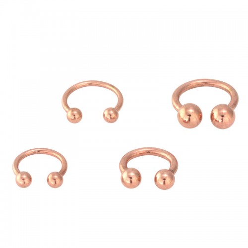 Rose Gold PVD Coated Steel Circular Barbells (PFRGCB**)