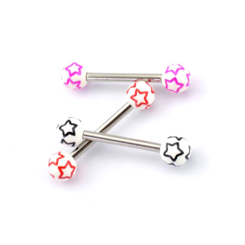UV Acrylic Design Barbell with 316L Surgical Steel (UV83-70)