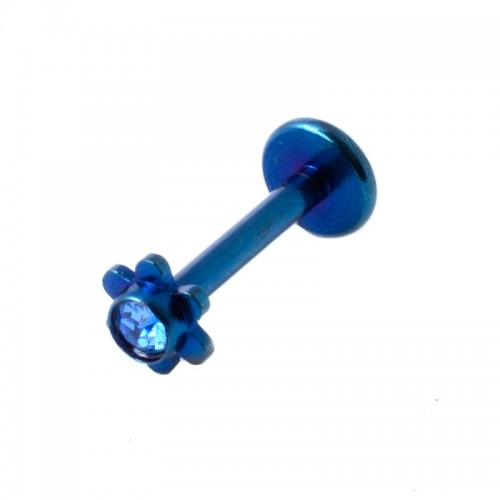 Surgical Steel Internally Threaded Blue Labret (PFITFL722-8)