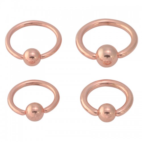 Rose Gold PVD Coated Steel BCR's (PFRG**)