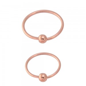 Rose Gold PVD Coated Fixed Ball Seamless Twist BCR (PFRGSR*-FB)