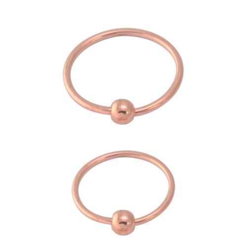 Rose Gold PVD Coated Fixed Ball Seamless Twist BCR (PFRGSR*-FB)