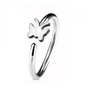Steel Nose Ring With Fixed Butterfly (NR271)
