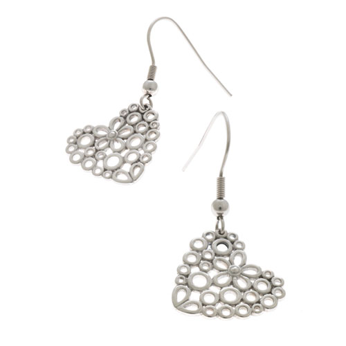 Herspirit Steel Daisy Heart Earrings (HSE160)