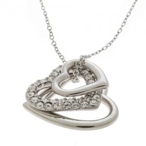 Herspirit Classique Triple Heart Crystal Pendant With Chain (HSN073)