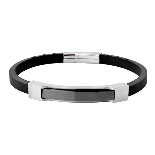 Inspirit Rubber and Steel Bracelet (ISB-N15-10)