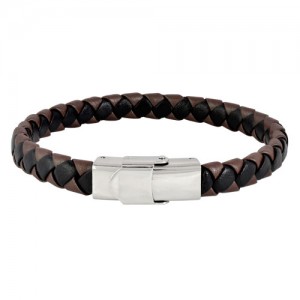 Inspirit Black And Brown Leather Bracelet (ISB-N15-13)