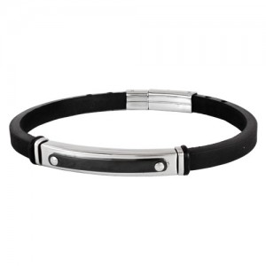 Inspirit Rubber and Steel Bracelet (ISB-N-01)