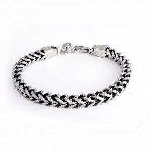 Inspirit Steel Square Curb Chain Bracelet (TSB278)