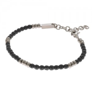 Inspirit Stainless Steel Hematite Bead Bracelet (TSB725)