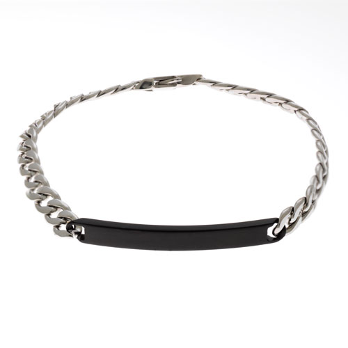 Inspirit Steel Black ID Bracelet (TSB767-1)