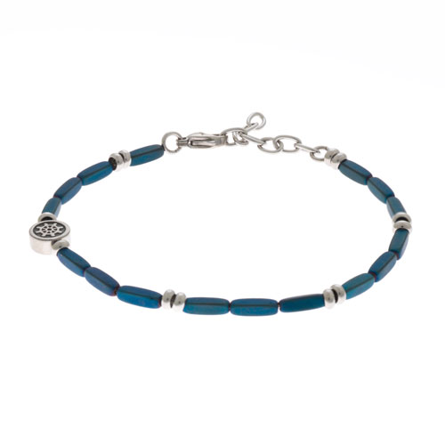 Inspirit Steel Blue Hematite Bead Nautical Bracelet (TSB782)
