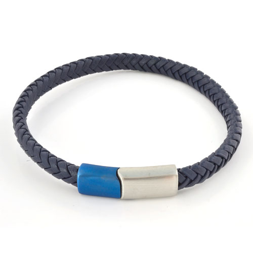 Inspirit Blue Leather And Steel Bracelet ( TLB224-BL)