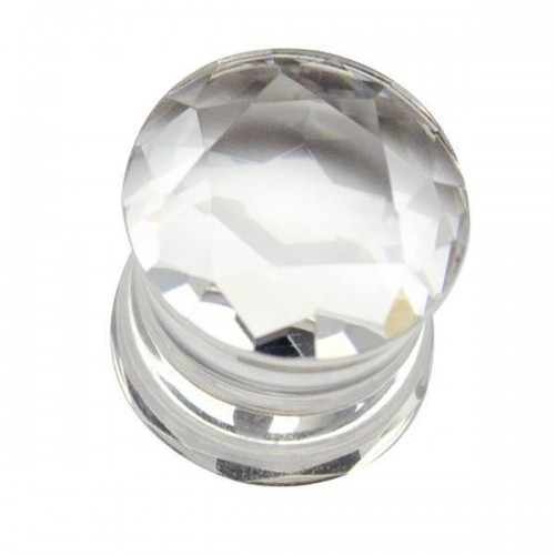 Cubic Zirconia Flared Plugs - Clear (PL308)
