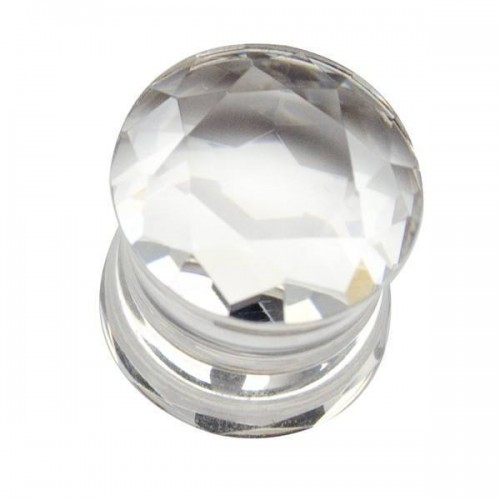 Cubic Zirconia Flared Plugs - Clear (PL308)