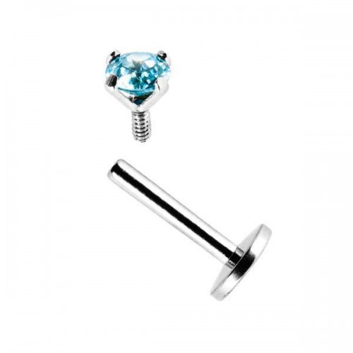 Steel Cubic Zirconia Internal Thread Labret (PFCZ722-8)