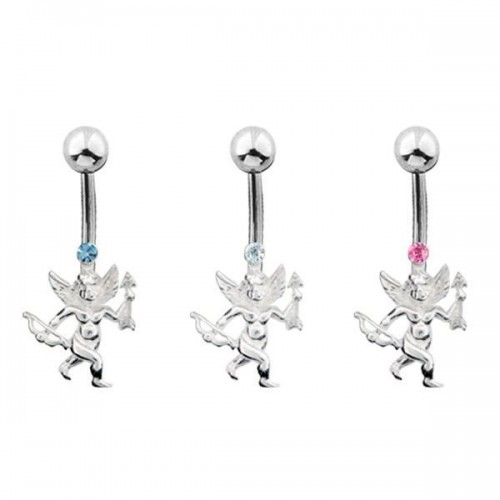 Sterling Silver Cupid Navel Bar (SB64)