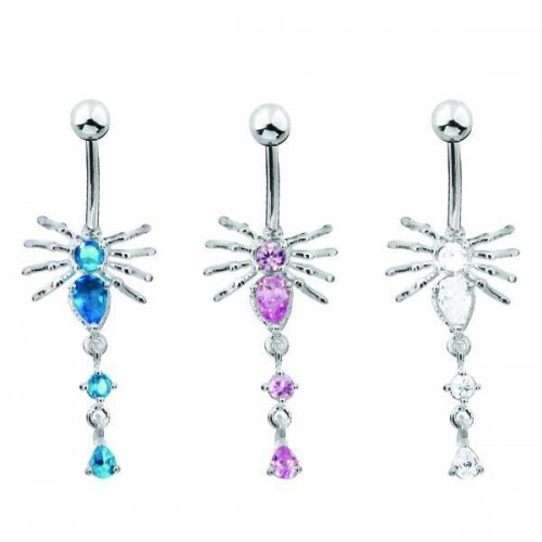 Sterling Silver Spider Navel Bar (SB02)