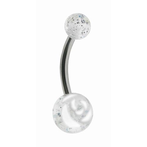 Acrylic Navel Bars (UVCR82-WHITE)