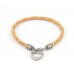  Leather & Stainless Steel Heart Bracelet (LSB048)