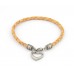  Leather & Stainless Steel Heart Bracelet (LSB048)
