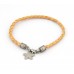 Leather & Stainless Steel Flower Bracelet (LSB047)