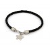 Leather & Stainless Steel Flower Bracelet (LSB047)