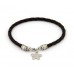 Leather & Stainless Steel Flower Bracelet (LSB047)