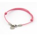 Leather & Stainless Steel Solid Heart Bracelet (LSB43)