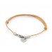 Leather & Stainless Steel Solid Heart Bracelet (LSB43)