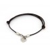 Leather & Stainless Steel Solid Heart Bracelet (LSB43)