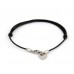 Leather & Stainless Steel Solid Heart Bracelet (LSB43)