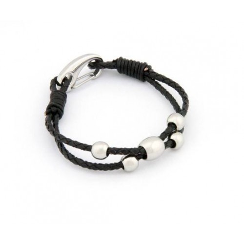 Leather & Stainless Steel Bracelet (ISB216)