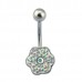 316L Surgical Steel & Rhodium Plated Navel Bar (BBJ594))