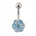 316L Surgical Steel & Rhodium Plated Navel Bar (BBJ594))