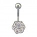 316L Surgical Steel & Rhodium Plated Navel Bar (BBJ594))