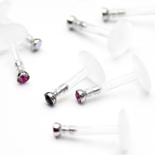 PMFK Labret with 316L Jewelled Push-Fit Insert (NIT722)