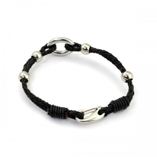 Leather & Stainless Steel Bracelet (LSB051)