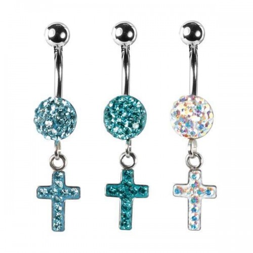 Hanging Cross Navel Bar (PFHC-**)