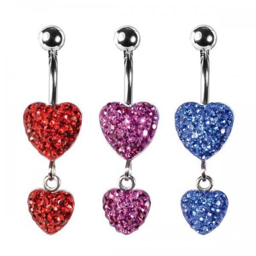 Hanging Heart Navel Bar (PFHH-**)