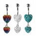 Hanging Heart Navel Bar (PFHH-**)