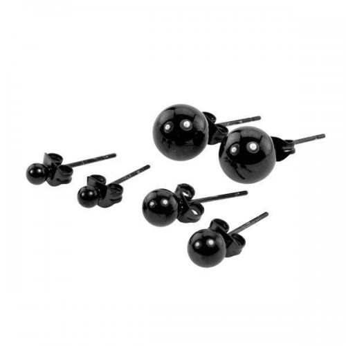  Stainless Steel Ear Studs Black (ESBK**)