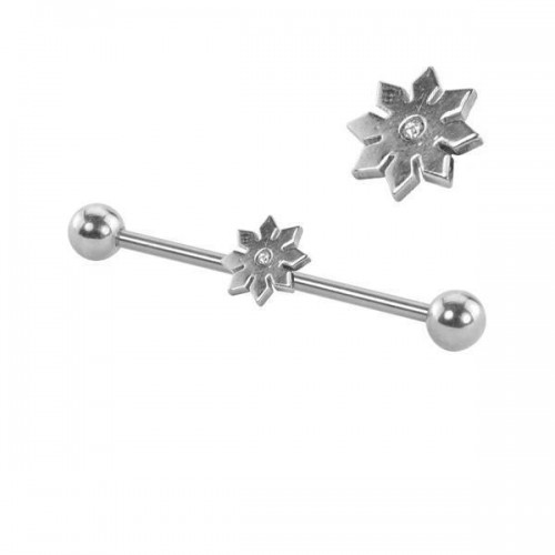 Steel Scaffold Bar Snowflake Charms (P242)