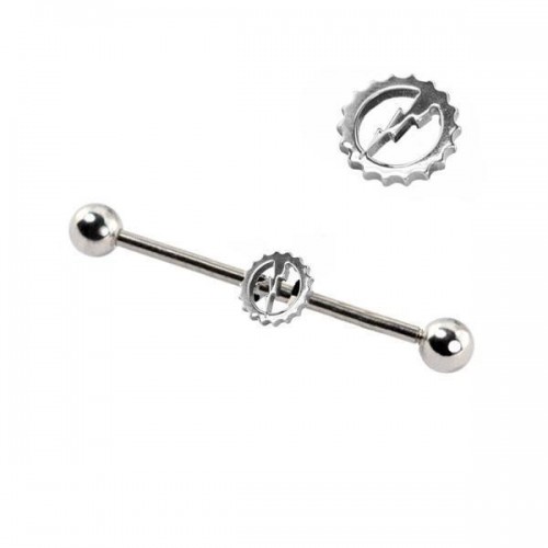 Steel Scaffold Bar Lightning Bolt Charms (P243)