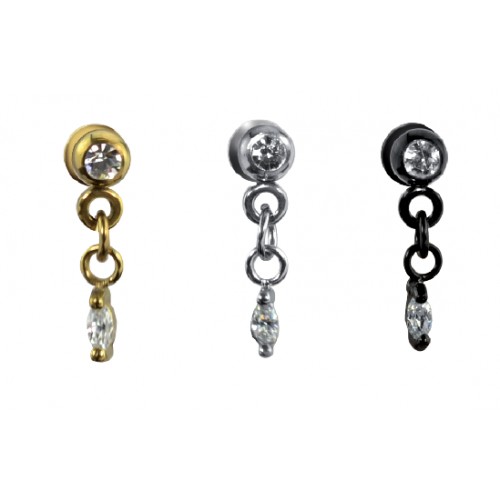 Oval Jewelled Tragus Bar (PFJO722)