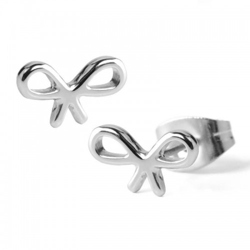 Stainless Steel Bow Ear Studs (SES469)